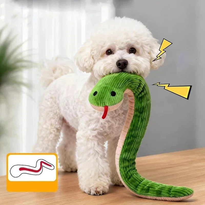 Plush Snake Built‑in Crinkle Paper Squeaky - ProPawPet.com