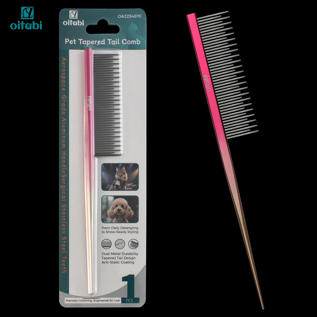 Oitabi Professional Pet Grooming Comb for Dogs & Cats Dual – Dog Supplies