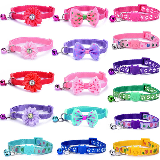 16 PCS Cute Cat Collars and Bells-Separate - ProPawPet.com