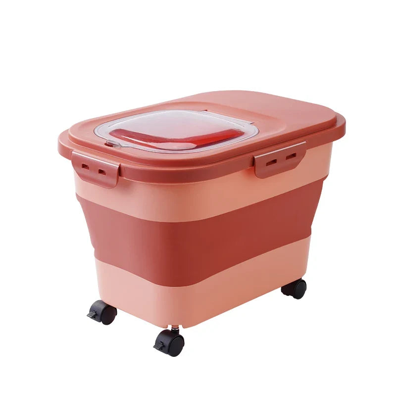 13 33lb Collapsible Cat & Dog Food Storage Container – 5 Colors