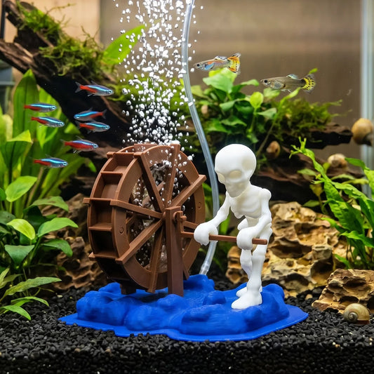 Air Driven Fish Tank Skeleton Ornament 3D - ProPawPet.com