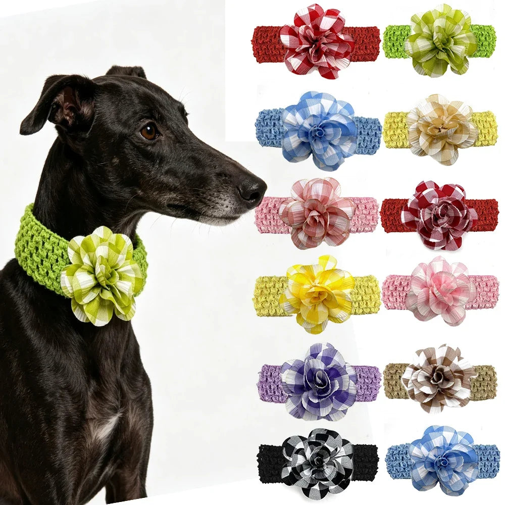 30 Small Middle Large Dog Bowties Neckties Plaid Style Flowers – Dog Supplies