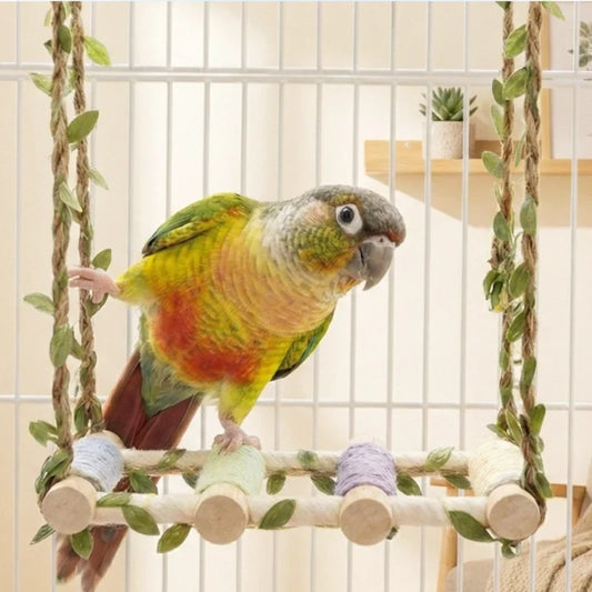 Hanging Wooden Pet Bird Swing with Cotton - ProPawPet.com
