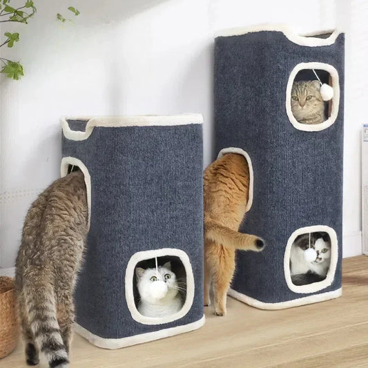 3-Tiers Cat Bed Winter Pet House Covered - ProPawPet.com