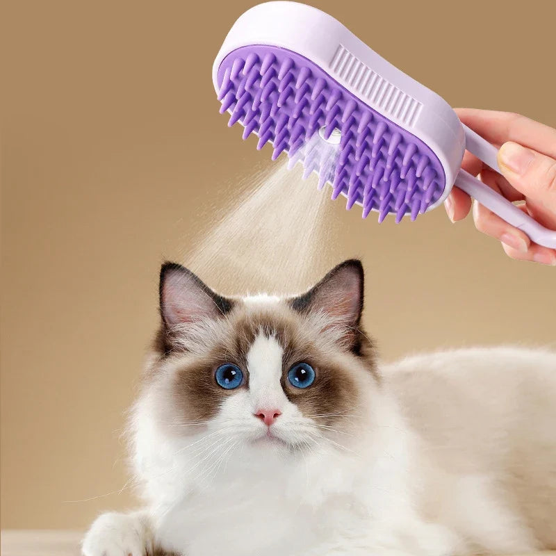 Steamy Brush Electric Spray Cat Hair Brush - ProPawPet.com