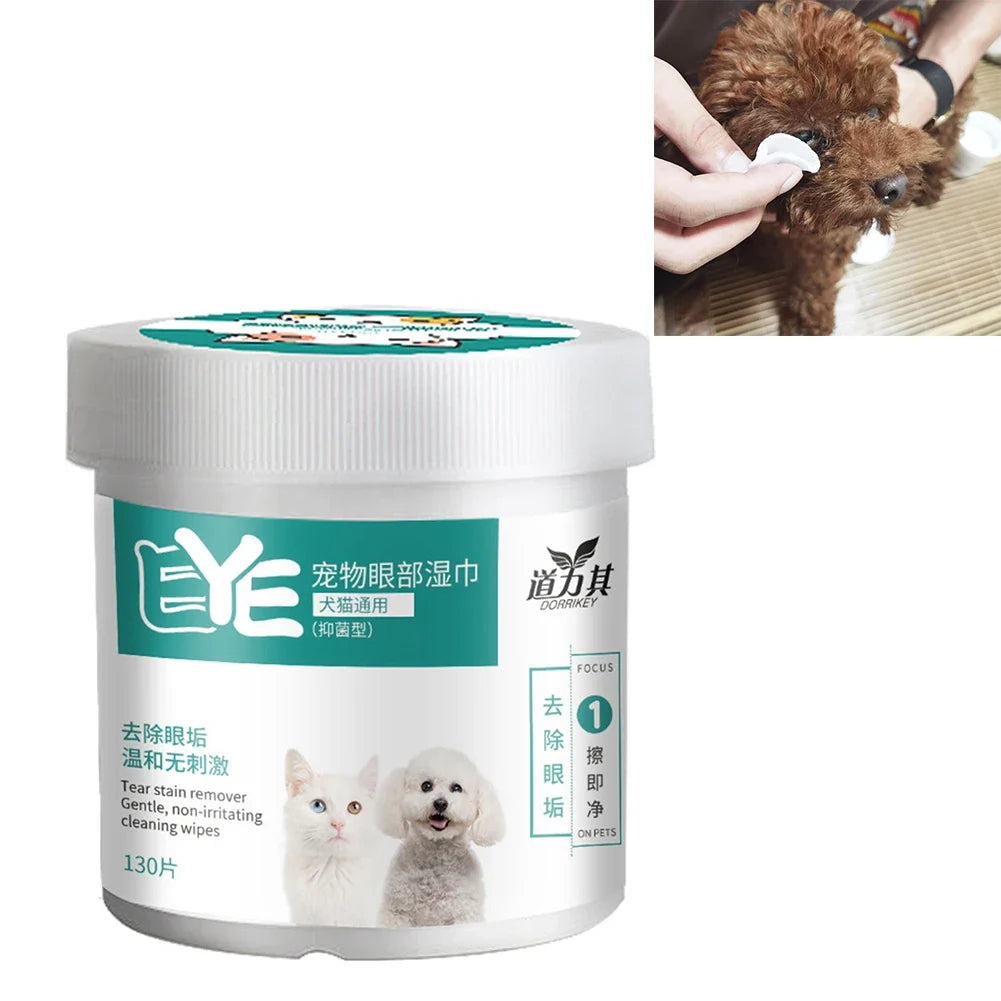 130 Count Gentle Pet Tear Wipe Dog Eye Wipes - ProPawPet.com
