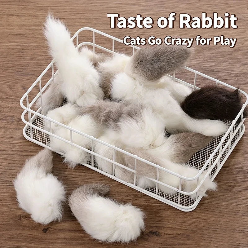 2Pcs Natural Rabbit Tail Cat Toy, Scented - ProPawPet.com