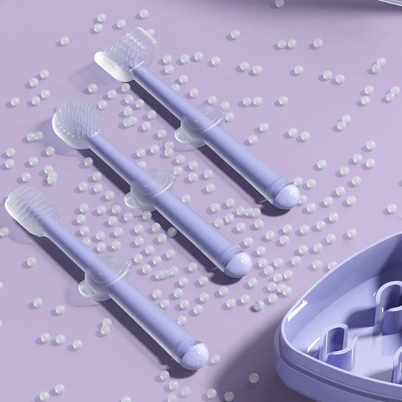 3pcs/set Pet Toothbrush Purple Cat Silica - ProPawPet.com