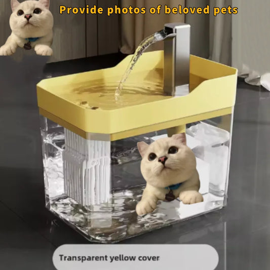 Custom Transparent Cat Water Fountain with - ProPawPet.com