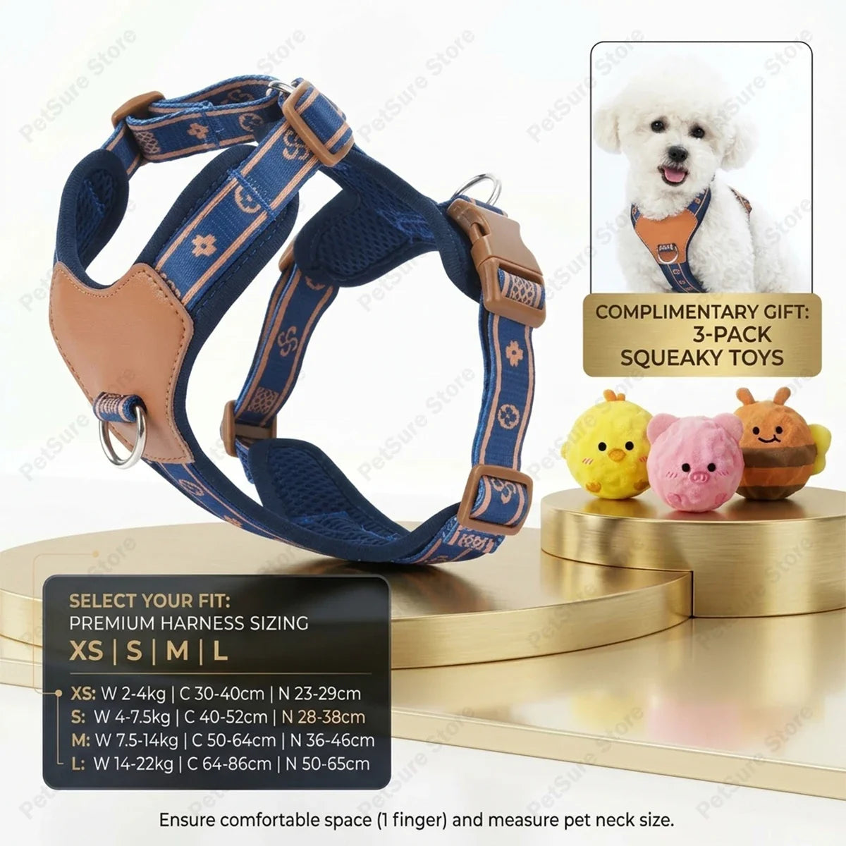 No-pull dog harness with reflective trim – view 5