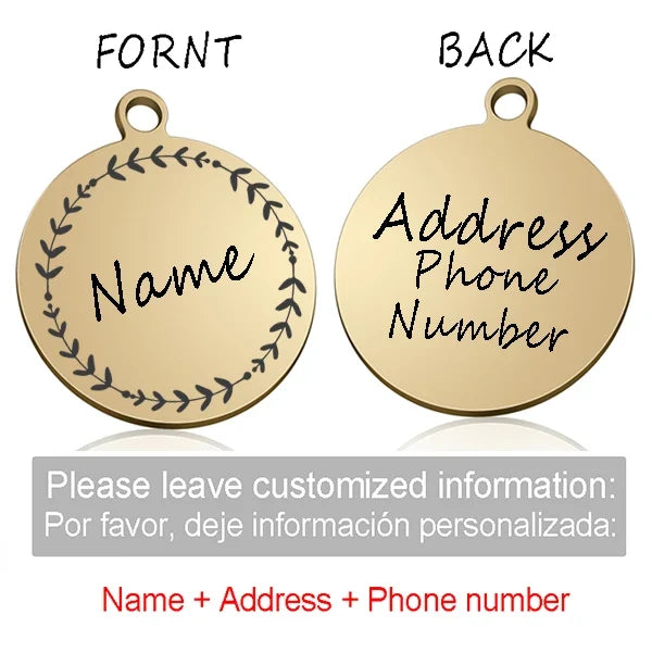 Custom Personalized Cat Dog ID Circle Tag - ProPawPet.com