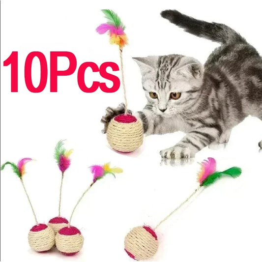 1/3/510Pc Cat Toy Sisal Scratching Ball - ProPawPet.com
