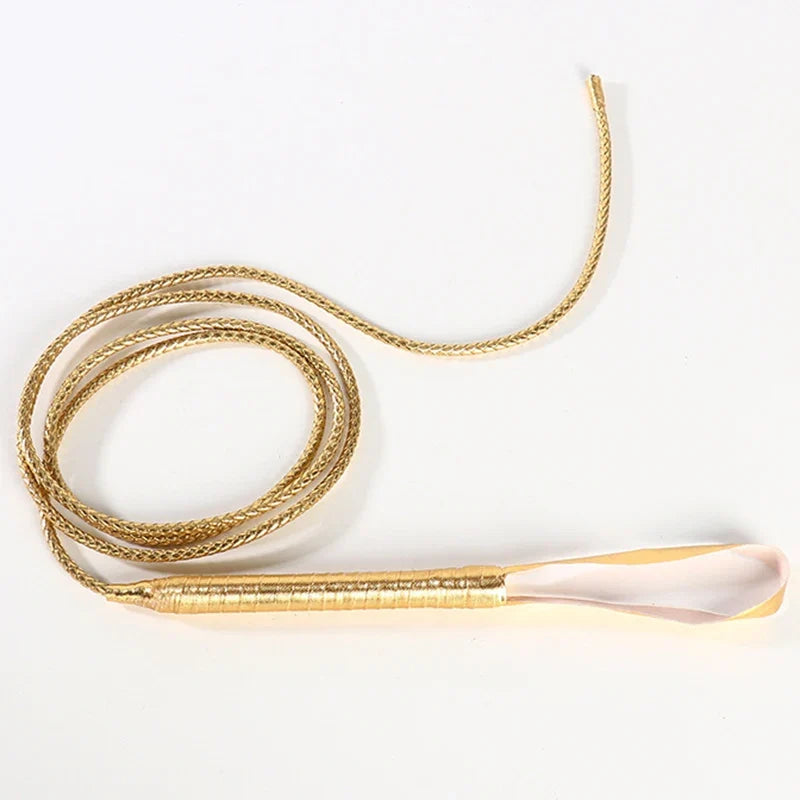 170cm Golden PU Leather Flogger Horse Riding Whip – Whips, Crops & Spurs
