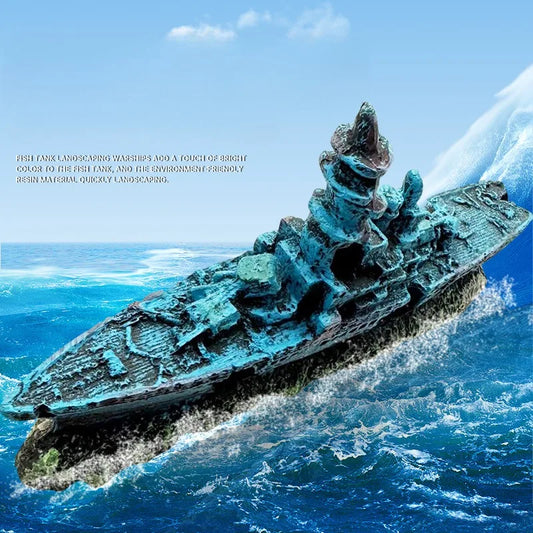 Resin Damaged Navy War Boat Ship Wreck Fish - ProPawPet.com