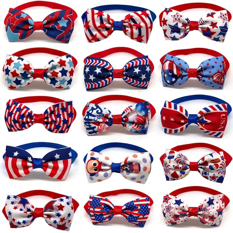 4th of July Independence Days Dog & Cat Bowties Pet Collars – Dog Supplies