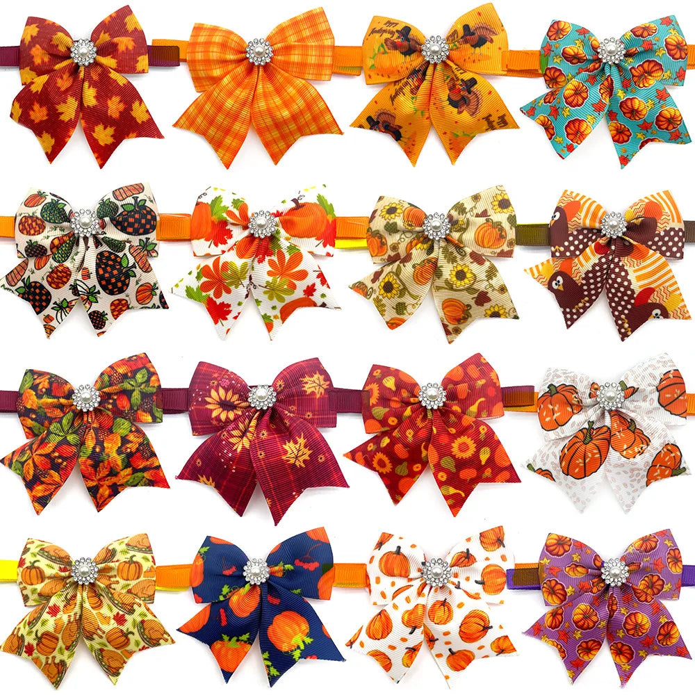 50/100pcs Fall Style Small Dog Bow Tie Pet - ProPawPet.com