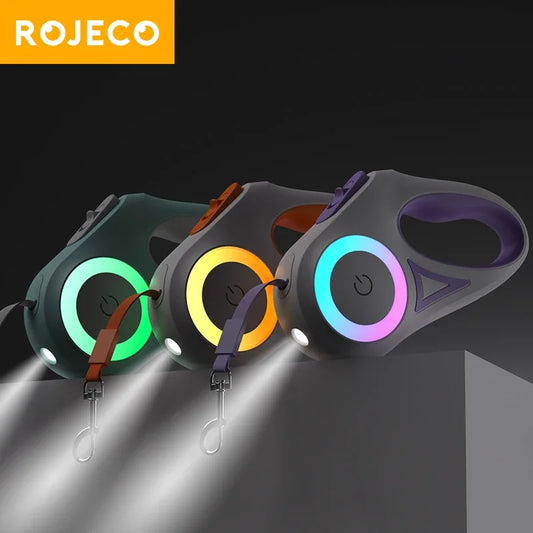 ROJECO Automatic Retractable Dog Leash LED - ProPawPet.com