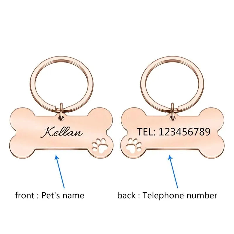Engraved Pet ID Name for Cat Puppy Dog Collar – 4 Colors