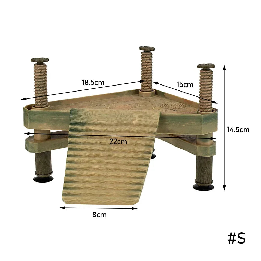 Reptile Turtle Basking Platform Durable Plastic Climbing – 2 Colors