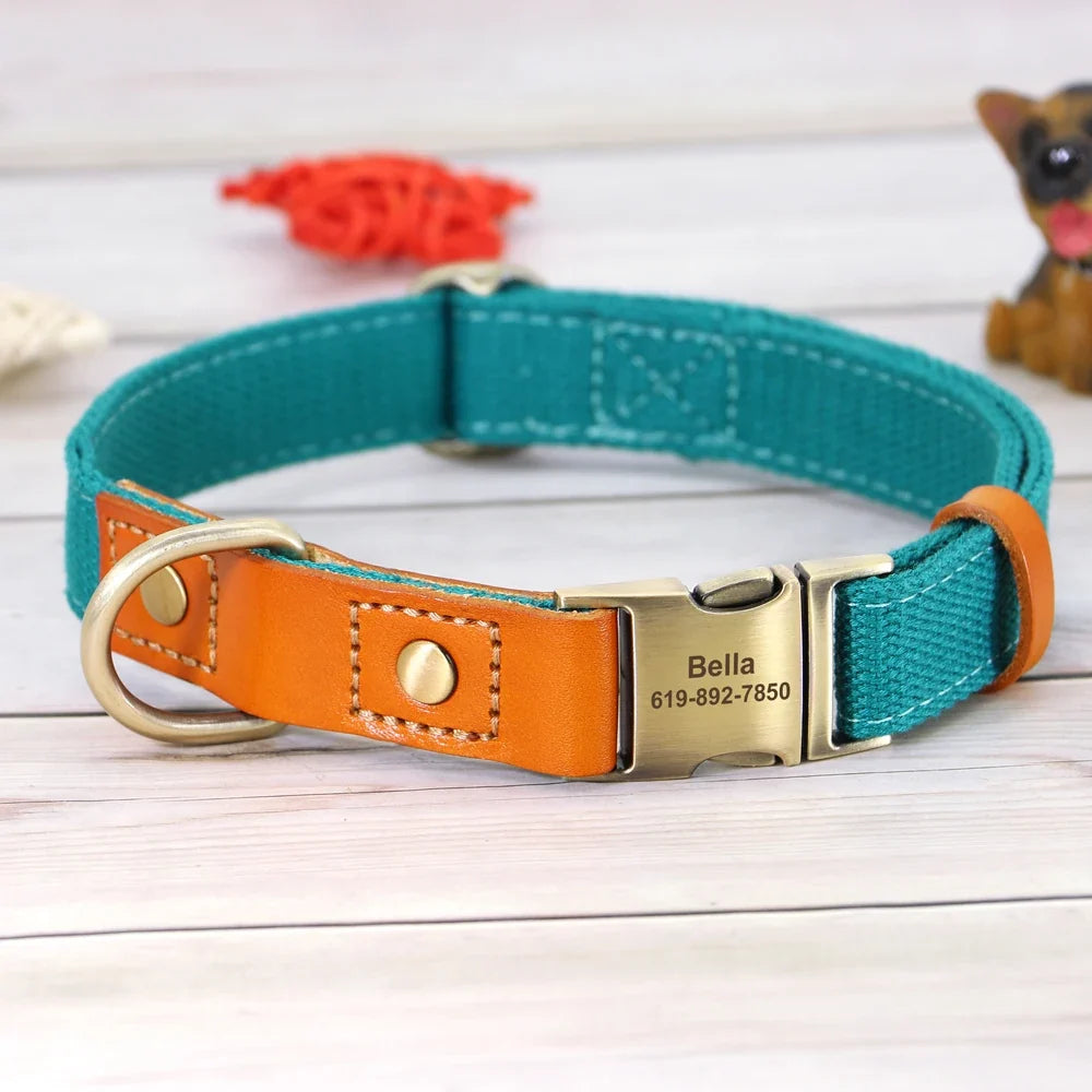 Nylon Custom Dog Puppy Collar Leash Set - ProPawPet.com