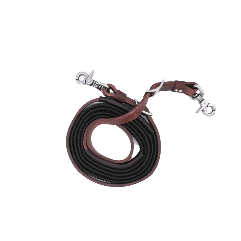 Western Horse Reins Thickened Leather Rubber - ProPawPet.com
