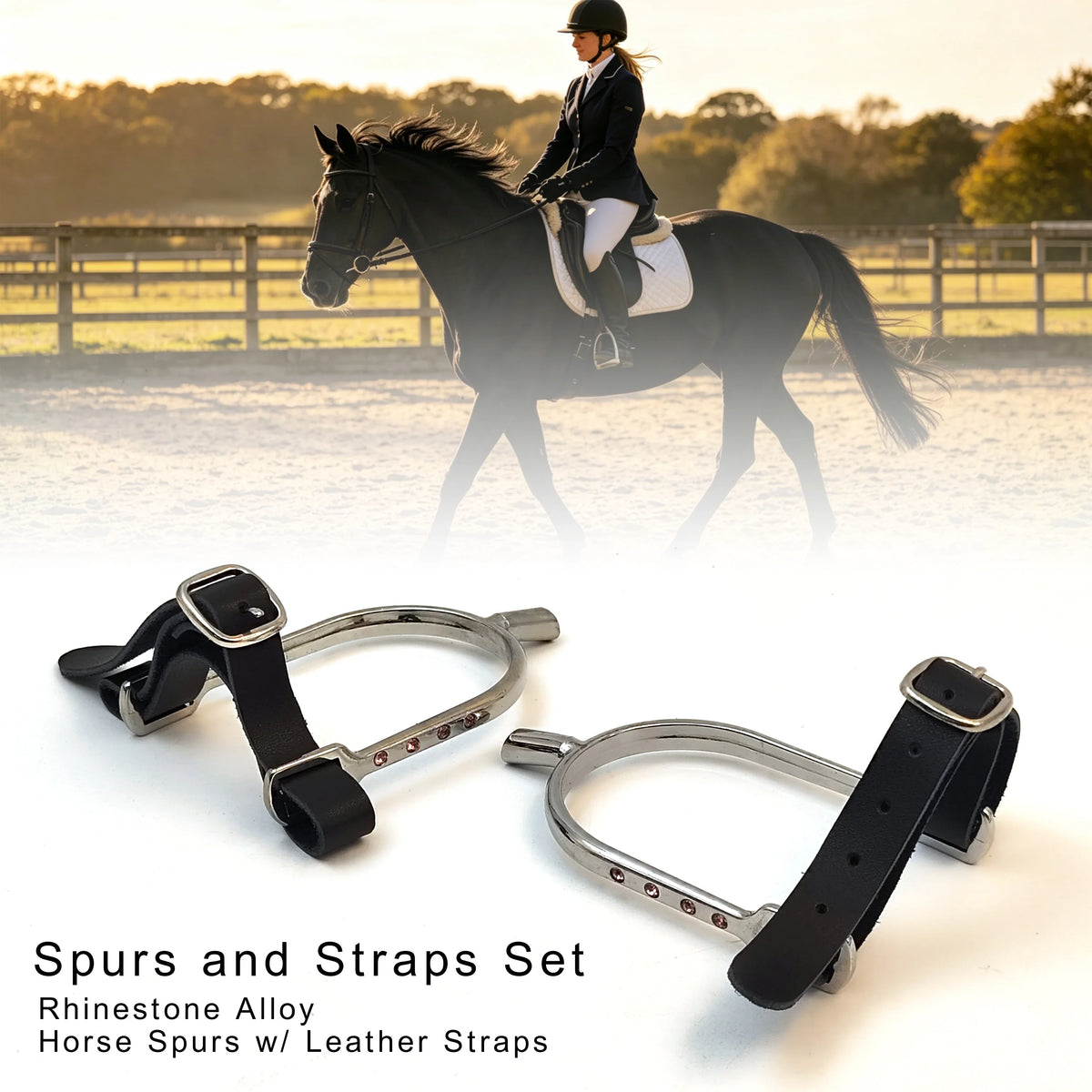 Gold/Silver Rhinestone Spurs with Leather - ProPawPet.com