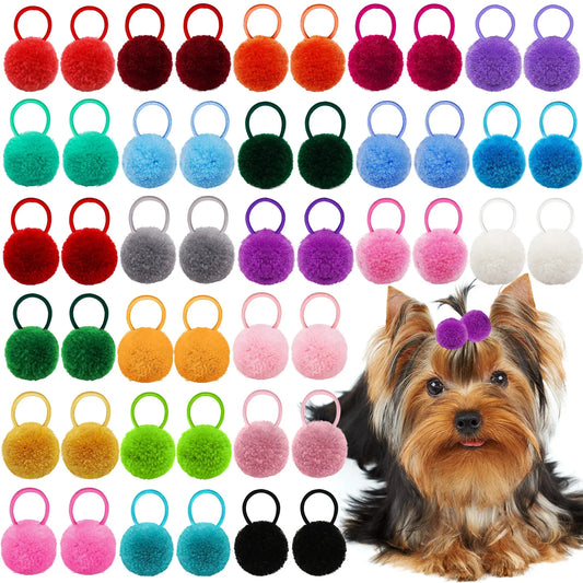 10/20/30PCS Ball Shape Dog Bows With Rubber - ProPawPet.com