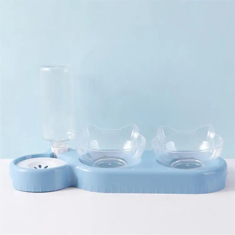 3 in 1 Cat Food Bowls and Gravity Fed Water Bottle – 3 Colors