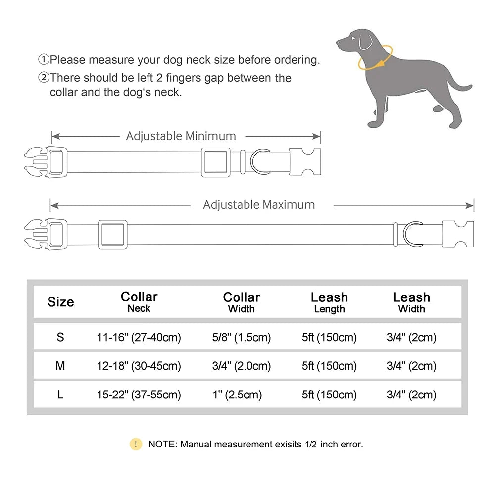 Nylon Custom Dog Puppy Collar Leash Set - ProPawPet.com