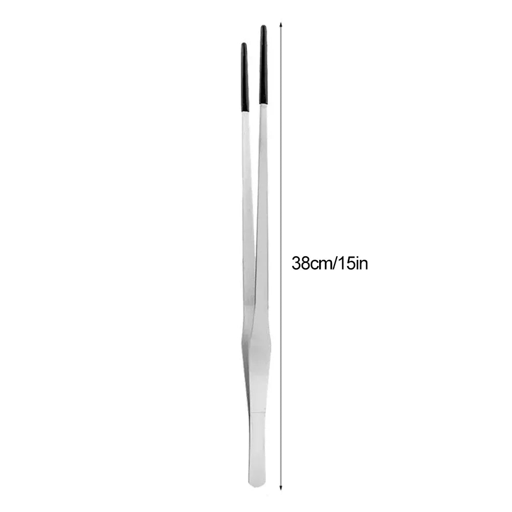 Stainless Steel Reptile Feeding Tongs with Rubber Tips – 8 Colors