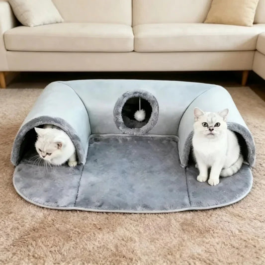 3-in-1 Cat Tunnel Bed Non-Slip Bottom Warm - ProPawPet.com