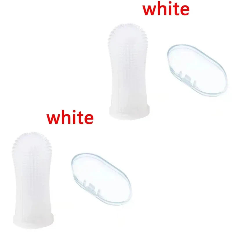 Silicone 1 2 Dog Super Soft Pet Finger Toothbrush Teeth Cleaning Bad – 17 Colors