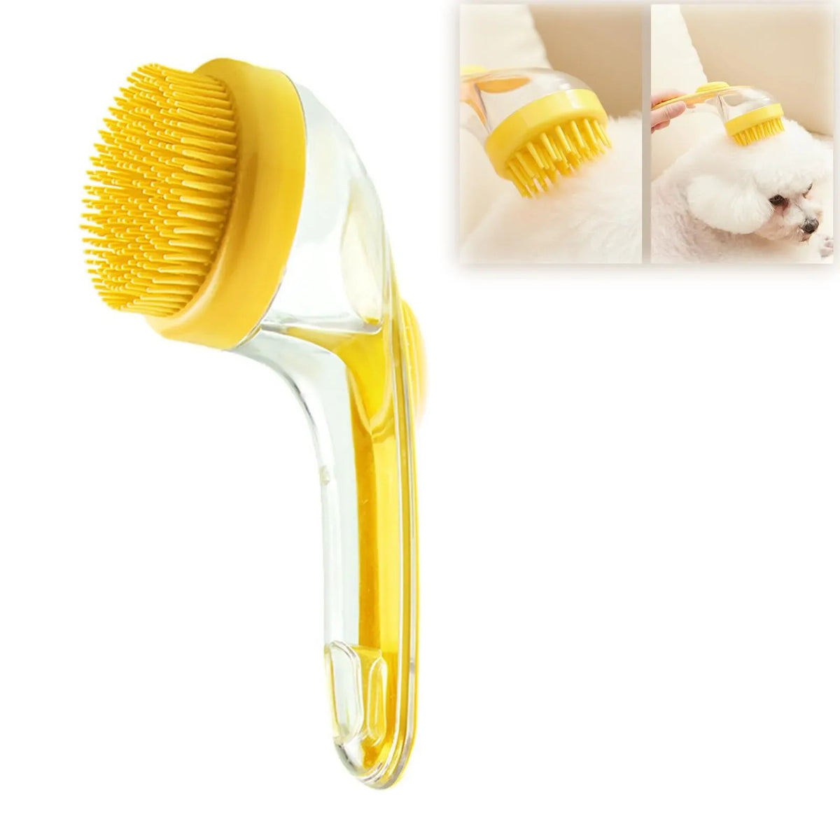 Pet Bath Grooming Brush Soft Silicone Long Handle – 8 Colors