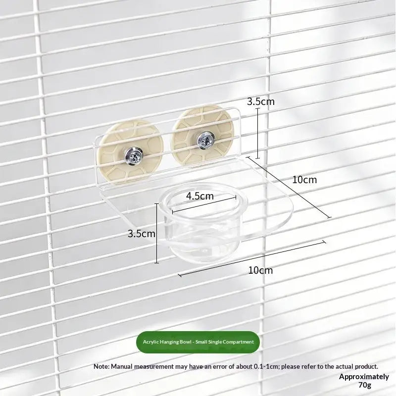 Clear Acrylic Pet Feeder Bowl Cage – Bird Houses, Crates & Cages