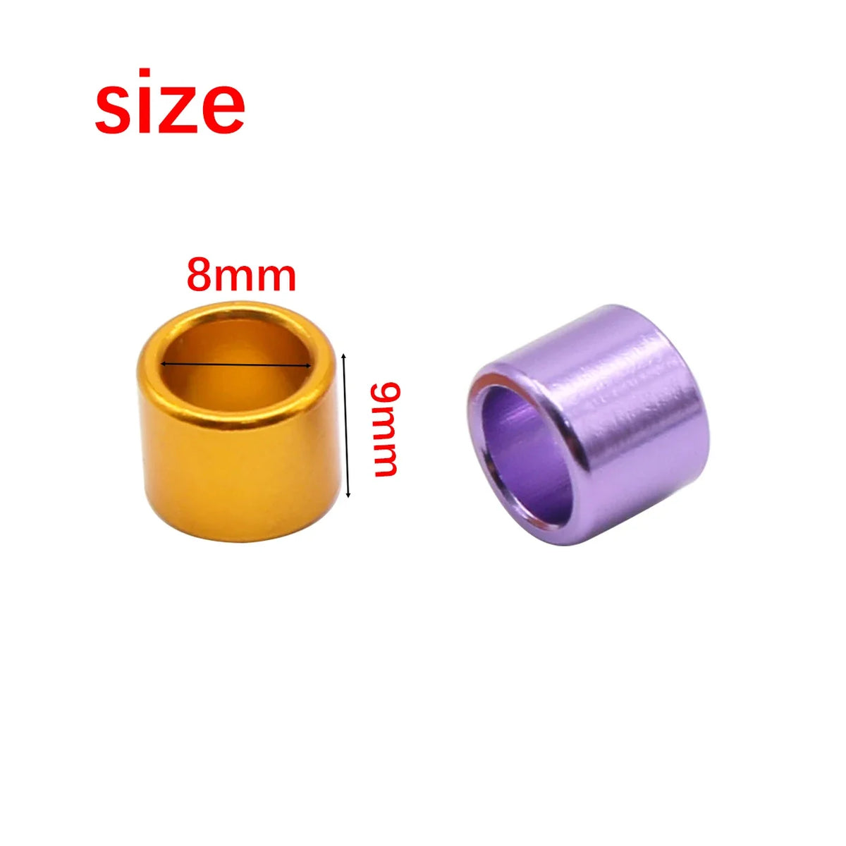100 Pcs ID 8mm Height 9mm 6 Colors Straight - ProPawPet.com