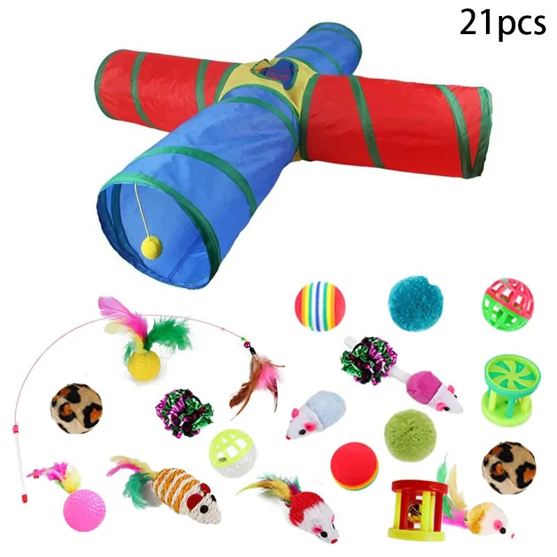 Interactive Cat Teaser Wand Plaything Self Entertainment Maze Tunnel