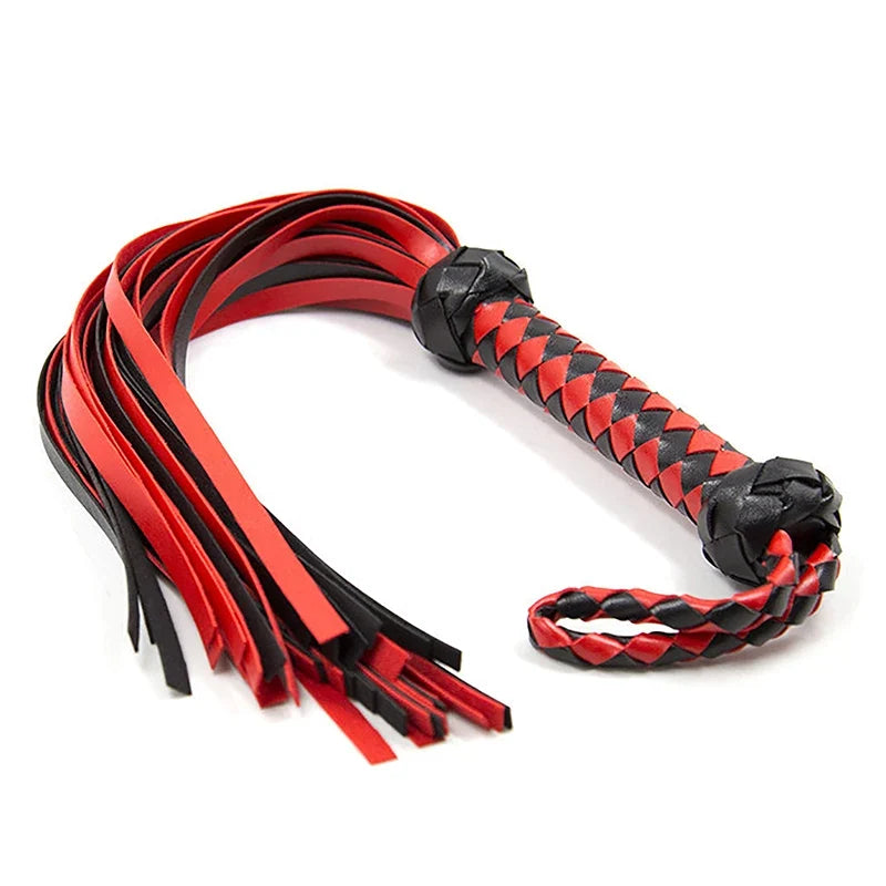 Leather Horse Riding Whip with Woven Handle Teaching Training – 2 Colors