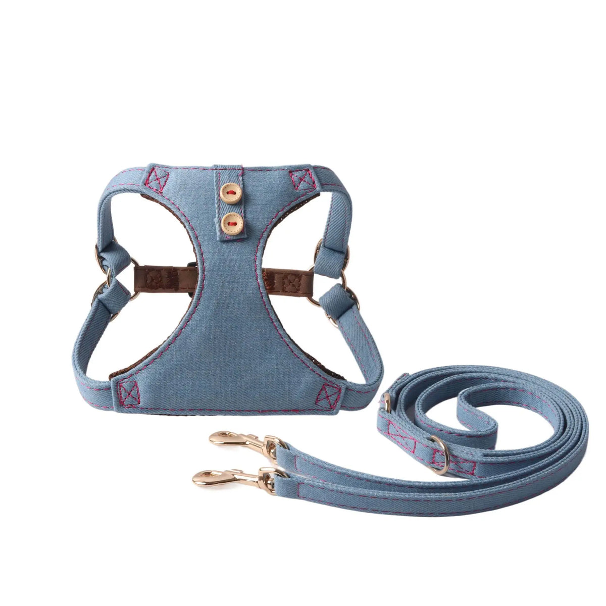 Cotton Denim Dog Harness & Pet Leash Set - - ProPawPet.com
