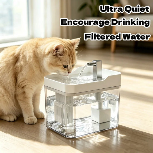 Cat Water Fountain Auto Filter Transparent - ProPawPet.com