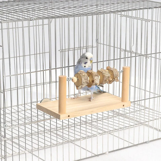 Natural Wood Pet Parrot Toy Bird Swing - ProPawPet.com