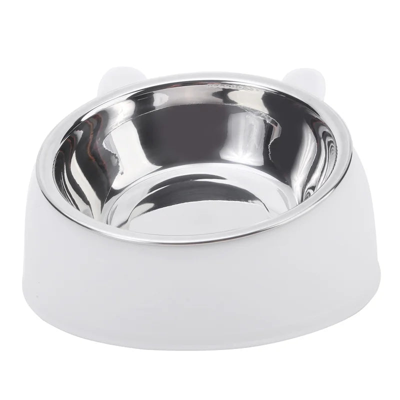 1 2 Creative Inclined Stainless Steel Pet Feeding Dish