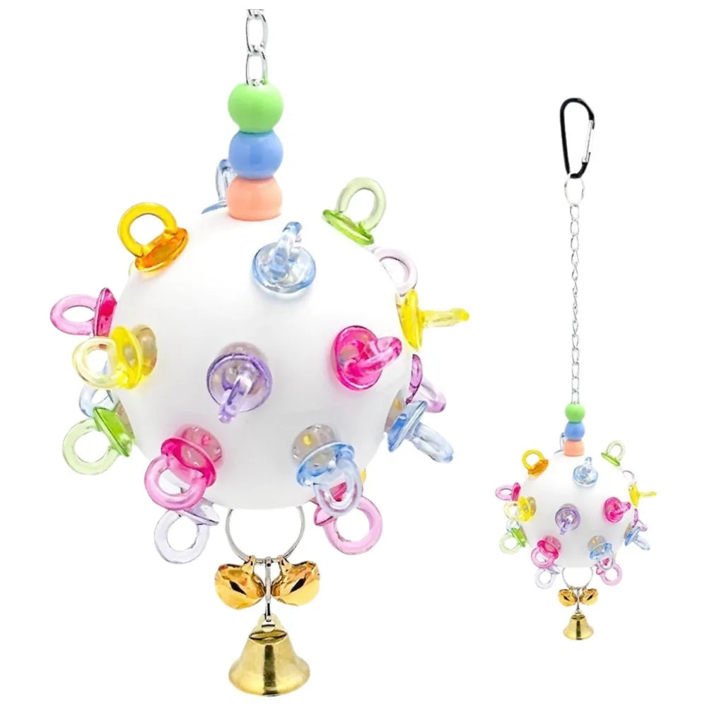 Plastic Parrot Chewing with Bell Bite Resistant Hanging – 2 Colors