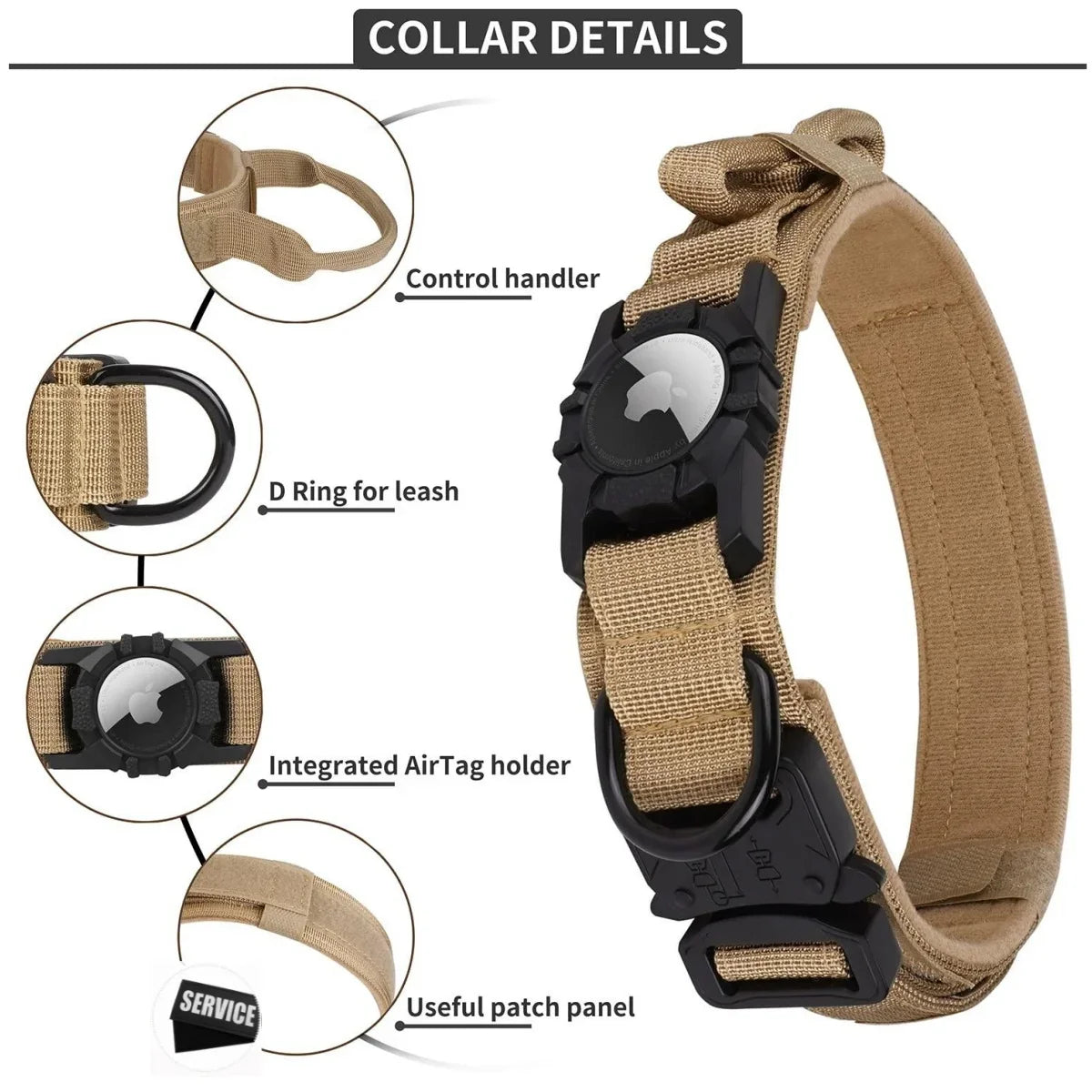 Tactical AirTag Dog Collar, with AirTag - ProPawPet.com