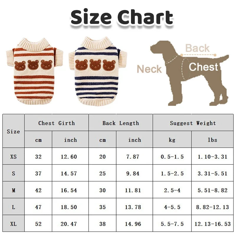 Luxury Dog Clothes Bear Striped Print - ProPawPet.com