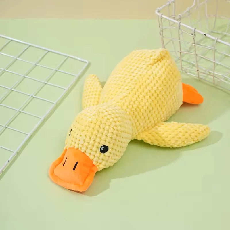 Plush Duck Dog Plaything Bite Resistant Squeaky Puppy Teething