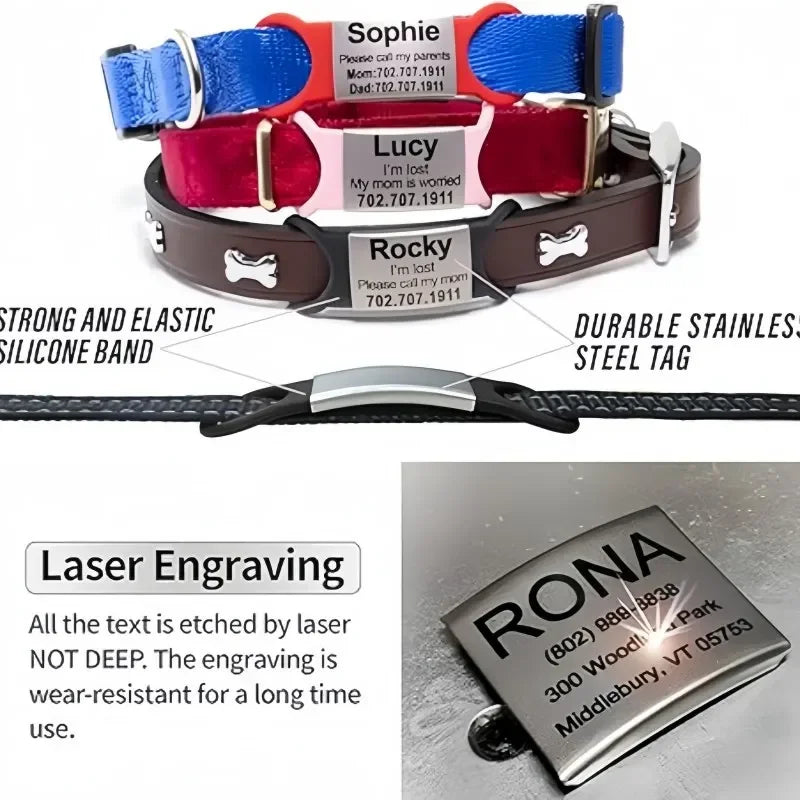 Custom Cat Dog ID Personalized Pet Collar - ProPawPet.com