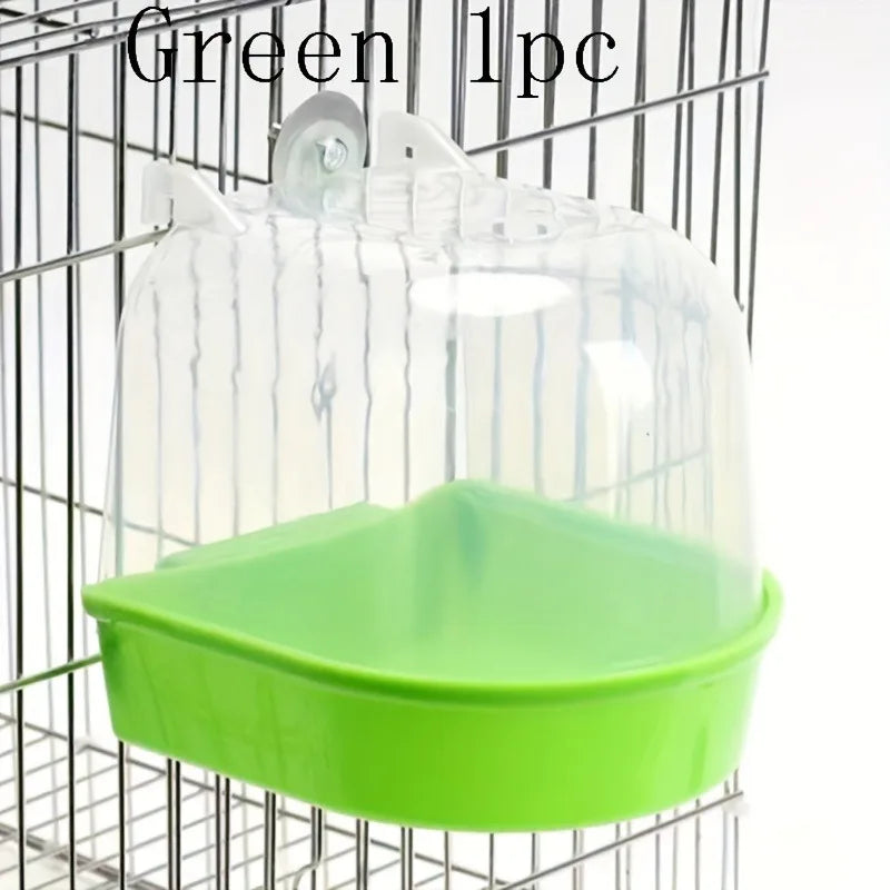 Transparent Bird Bath Tub - Splash-proof PP Shower – 4 Colors