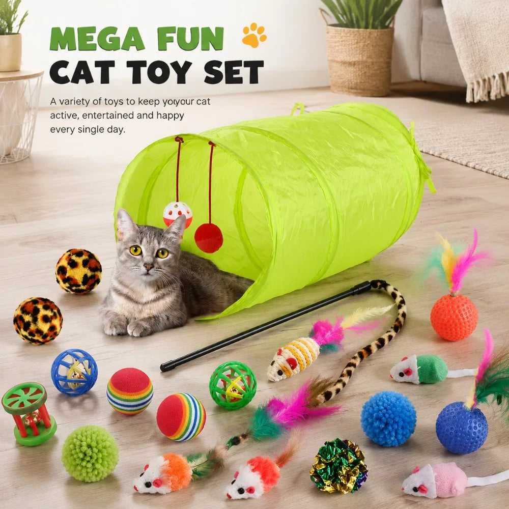 All-in-one Cat Toy Pack Interactive Feather - ProPawPet.com