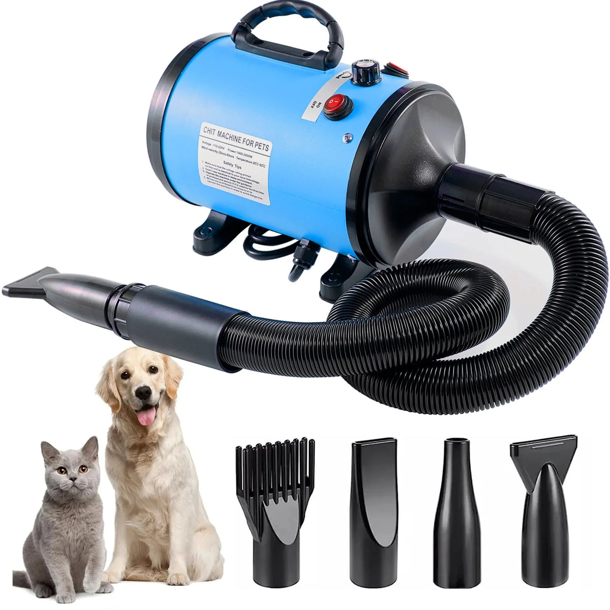 Quiet 2800w Hair Dryer for Dogs Grooming Blower Warm Wind Secador – 2 Colors