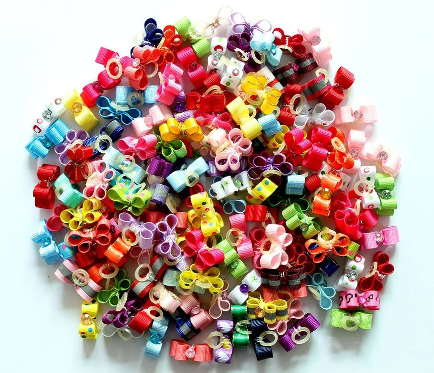 100pcs Pet Dog Puppy Cat Hair Bows Small - ProPawPet.com